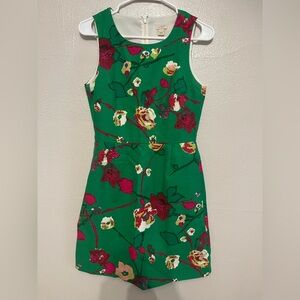 J. Crew green floral sleeveless dress size 2